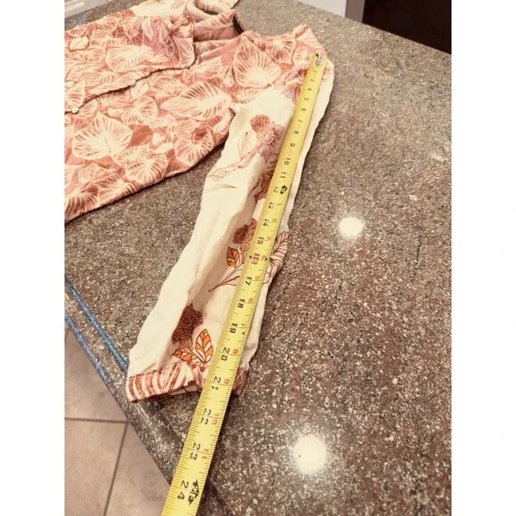 Tahari Linen Shirt Top Blouse Tunic Floral Machine Washable Women's Size M - Picture 7 of 8